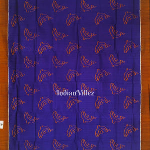 Indigo Blue Dolphin Designer Contemporary Silk Saree