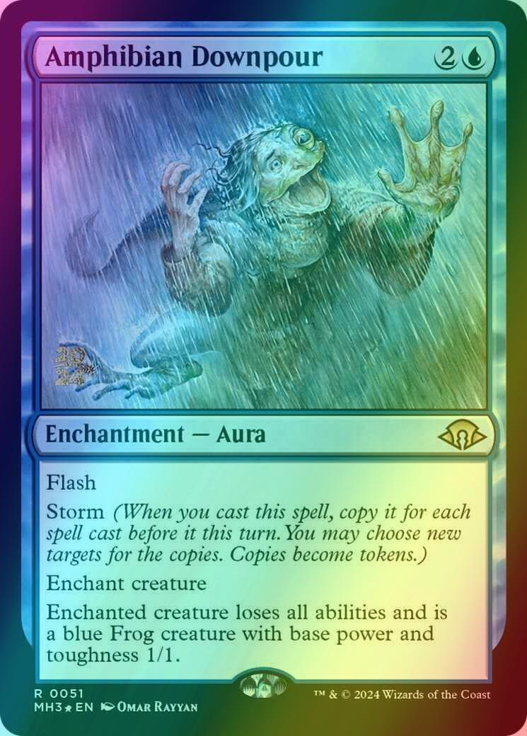 Amphibian Downpour [51s] [Prerelease] [Modern Horizons 3: Promos] [Foil]