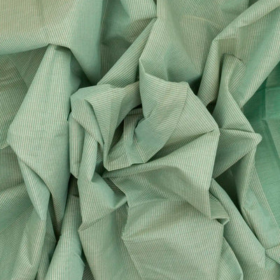 Light Green Handloom Rasipuram Cotton Saree With Stripes