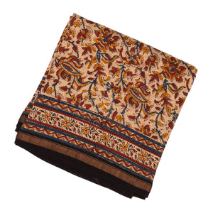 Cream Handloom Chanderi Cotton Saree With Printed Floral Motif