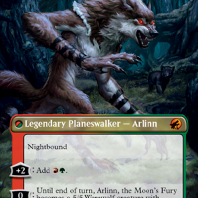 Arlinn, the Pack's Hope // Arlinn, the Moon's Fury [279] [Borderless] [Innistrad: Midnight Hunt] [Non-Foil]