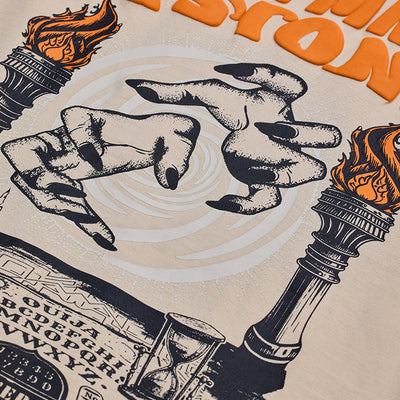 Nightmare Vision Beige Oversized Fit T-Shirt