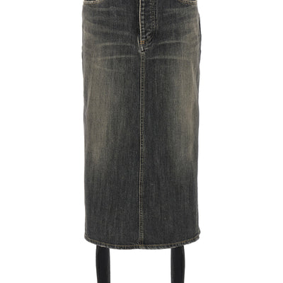 Balenciaga Lace Up Denim Skirt
