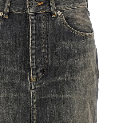Balenciaga Lace Up Denim Skirt