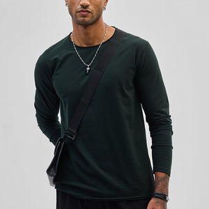 Dark Green Stretch Full Sleeve T-Shirt