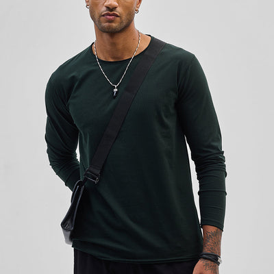 Dark Green Stretch Full Sleeve T-Shirt