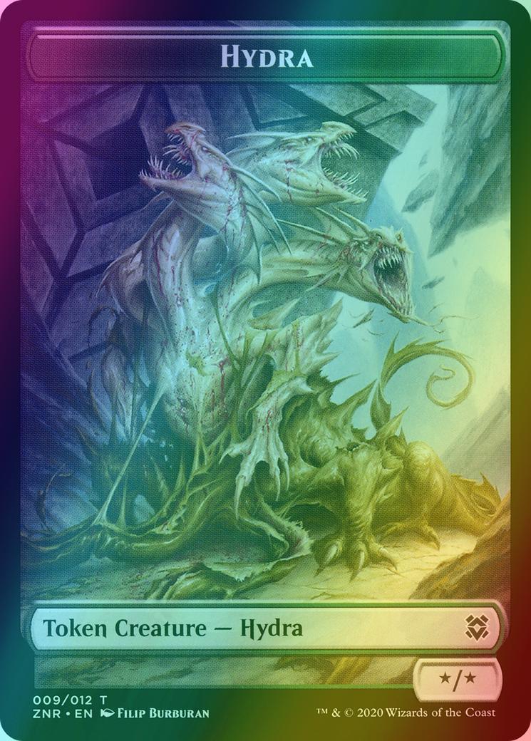 Angel Warrior Token (01) // Hydra Token (09) [Zendikar Rising Tokens] [Foil]