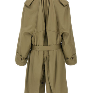 Balenciaga Draped Neck Trench Coat