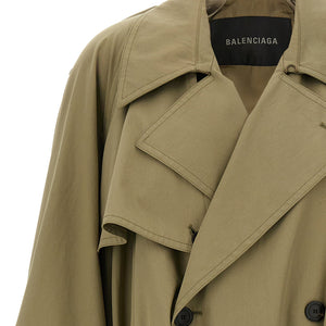 Balenciaga Draped Neck Trench Coat