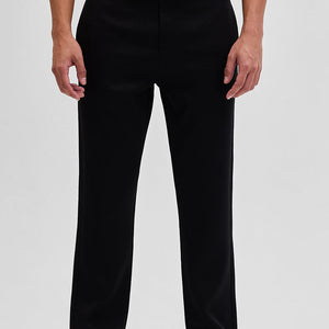 Black Self-Design Slim Fit Trousers