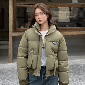 Kio Warm Parka Jacket In Army Green