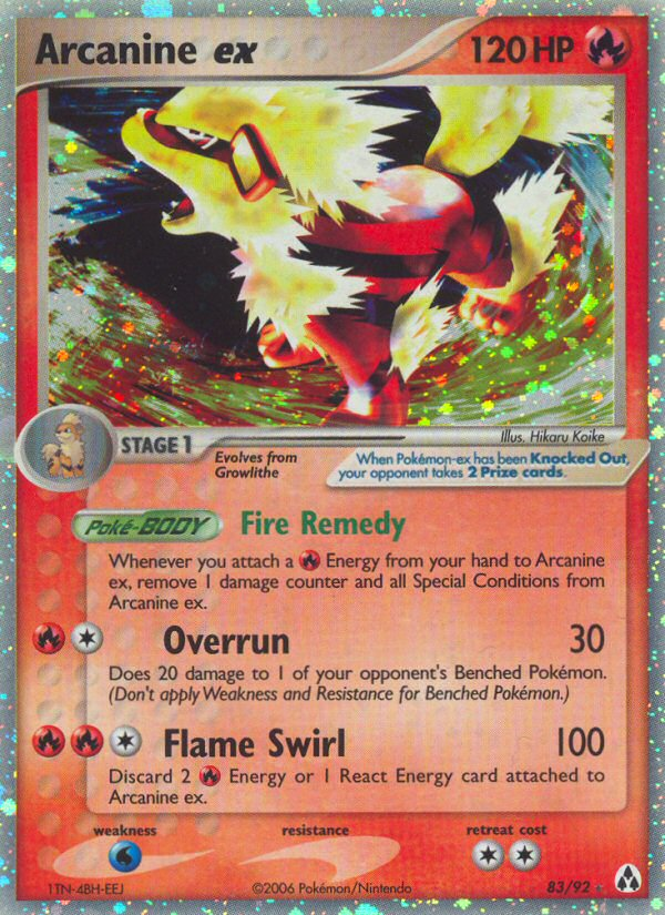 Arcanine ex - 83/92 - Rare Holo EX
