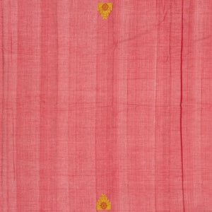 Yellow Handloom Rasipuram Cotton Saree With Diamond & Temple Motifs