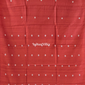 Rust Tribal Theme Gopalpur Tussar Silk Saree