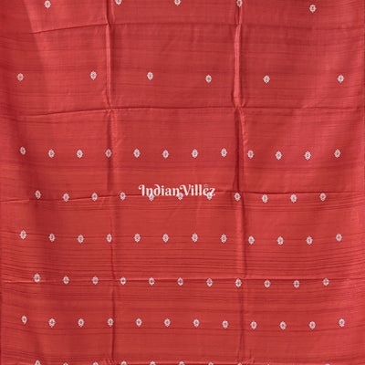 Rust Tribal Theme Gopalpur Tussar Silk Saree
