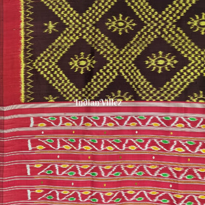 Brown Tarabali Odisha Ikat Contemporary Silk Saree