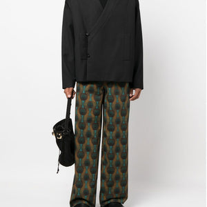 Ozwald Boateng Elastic waist printed cotton trousers