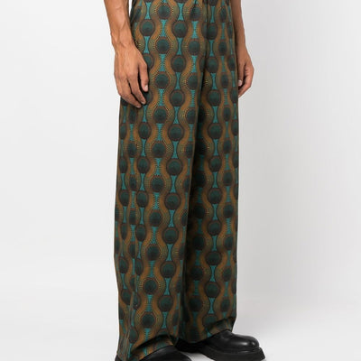 Ozwald Boateng Elastic waist printed cotton trousers