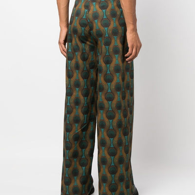 Ozwald Boateng Elastic waist printed cotton trousers