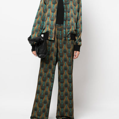 Ozwald Boateng Elastic waist printed cotton trousers