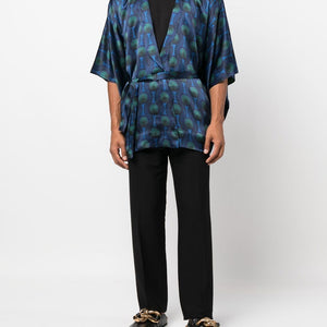 Ozwald Boateng Printed silk short kimono