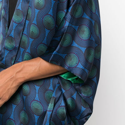 Ozwald Boateng Printed silk short kimono