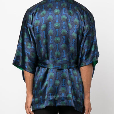 Ozwald Boateng Printed silk short kimono