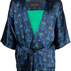 Ozwald Boateng Printed silk short kimono