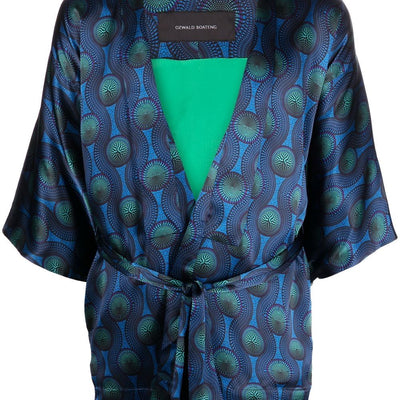 Ozwald Boateng Printed silk short kimono