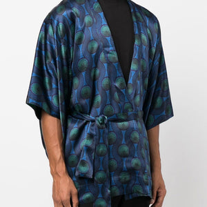Ozwald Boateng Printed silk short kimono