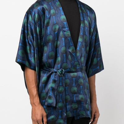 Ozwald Boateng Printed silk short kimono