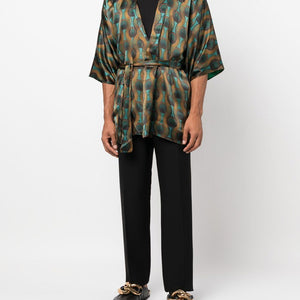 Ozwald Boateng Printed silk short kimono