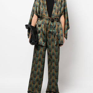 Ozwald Boateng Printed silk short kimono