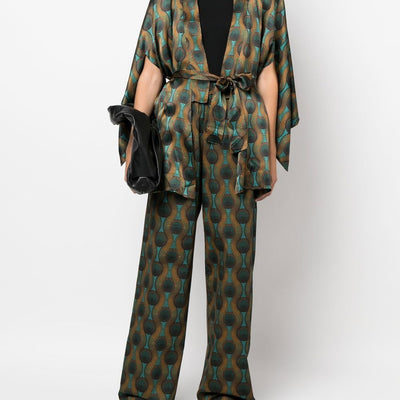 Ozwald Boateng Printed silk short kimono