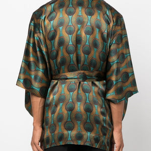 Ozwald Boateng Printed silk short kimono