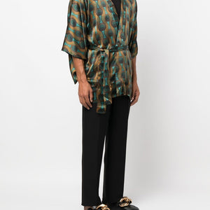 Ozwald Boateng Printed silk short kimono