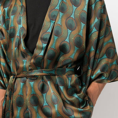 Ozwald Boateng Printed silk short kimono