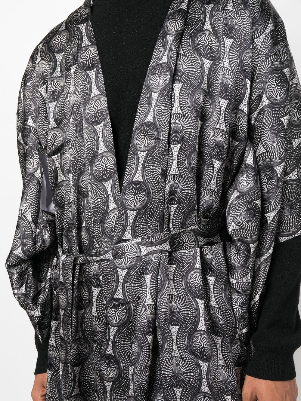 Ozwald Boateng Printed silk long kimono