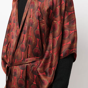 Ozwald Boateng Printed silk long kimono