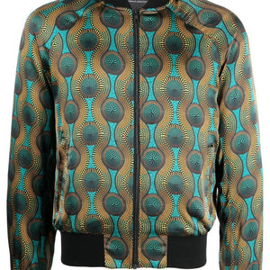 Ozwald Boateng Printed silk bomber jacket