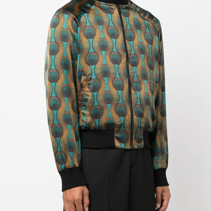 Ozwald Boateng Printed silk bomber jacket