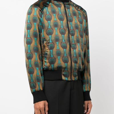 Ozwald Boateng Printed silk bomber jacket