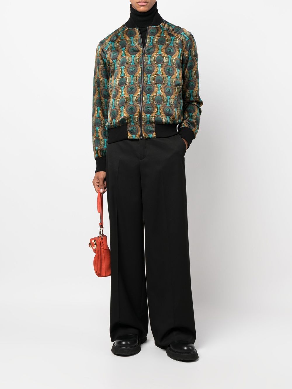 Ozwald Boateng Printed silk bomber jacket