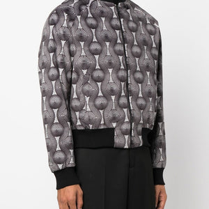 Ozwald Boateng Printed velvet bomber jacket
