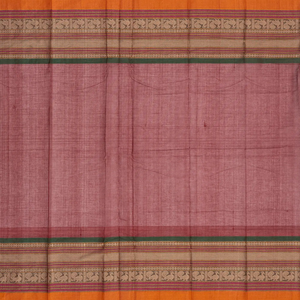 Crimson Handloom Kanchi Cotton Saree With Contrast Border