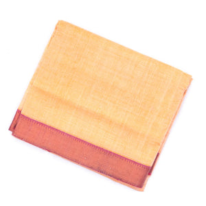 Sandal Handloom Mangalagiri Cotton Saree With Pink Zari Border
