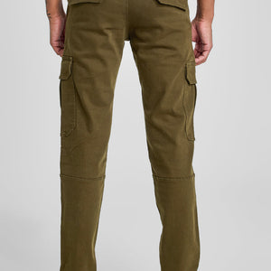 Olive Slim Fit Cargo Jeans