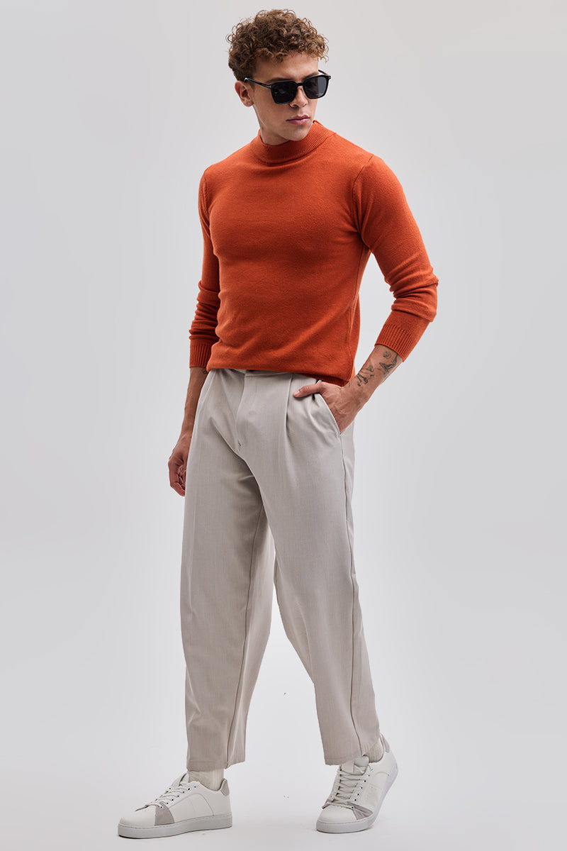 Orange Knitted Sweatshirt