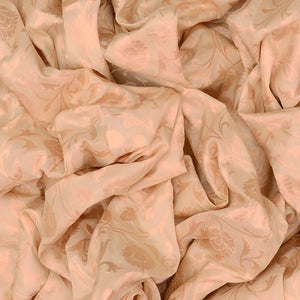 Beige Handloom Banarasi Silk Saree With Floral Motifs