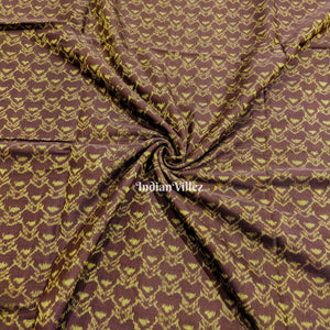 Dark Coffee Color Dual Tone Sambalpuri Ikat Cotton Fabric